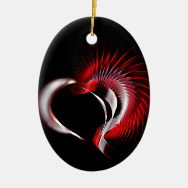 Metal Heart Ceramic Tree Decoration (Front)