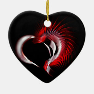 Metal Heart Ceramic Tree Decoration