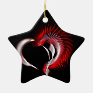 Metal Heart Ceramic Tree Decoration