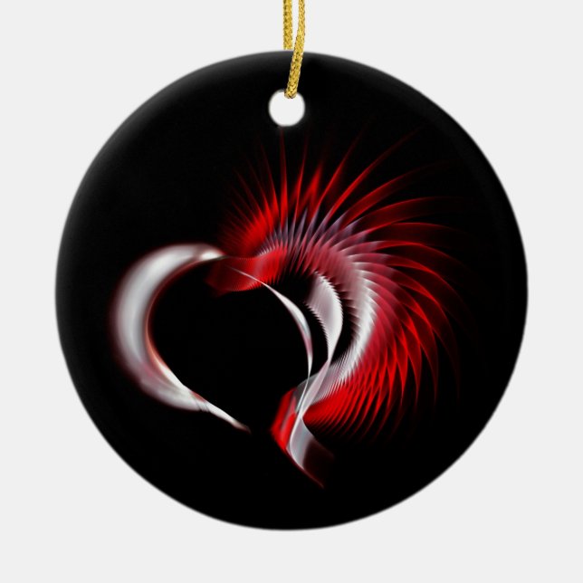 Metal Heart Ceramic Tree Decoration (Front)