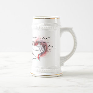 Metal Heart with Shakespeare's sonnet 18 Beer Stein
