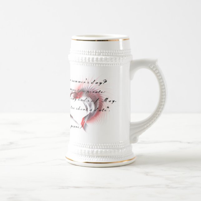 Metal Heart with Shakespeare's sonnet 18 Beer Stein (Right)