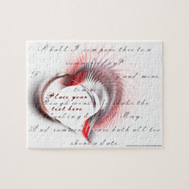 Metal Heart with Shakespeare's sonnet 18 Jigsaw Puzzle (Horizontal)