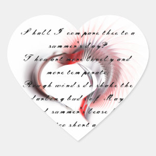 Metal Heart with Shakespeare's sonnet 18 Sticker