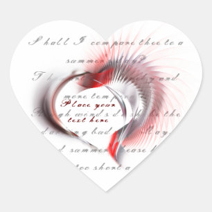 Metal Heart with Shakespeare's sonnet 18 Sticker