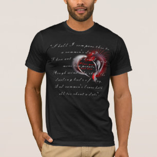 Metal Heart with Shakespeare's sonnet 18 T-Shirt