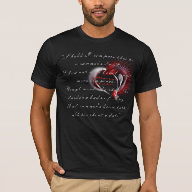 Metal Heart with Shakespeare's sonnet 18 T-Shirt (Front)