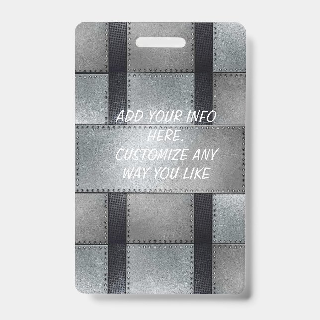 Metal Inspired Employee Badge ID Badge (Front)