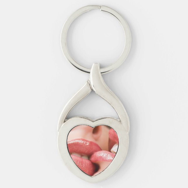  Metal Keychain–Cute Love Keyring Gift for Couples (Front)