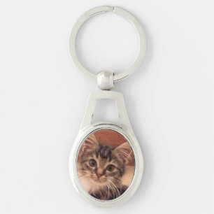 Metal Keychain Kitten Cats Keyring Key Ring