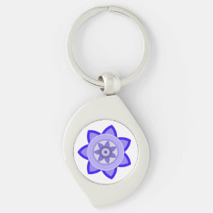 METAL KEYCHAIN WITH ART OF FLOWER