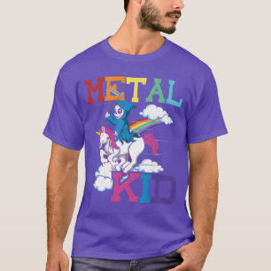 Metal Kid Music Grim Unicorn Rocker Rock boy T-Shirt
