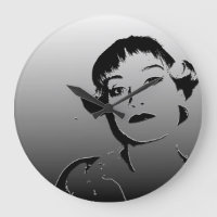 Metal like black and white stylish clock