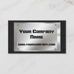 Metal Look  Black Carbon Fibre Business Cards