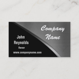 Metal Look Cool Silver And Black Business Cards