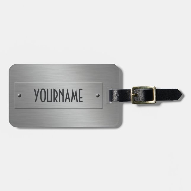 Metal Look custom luggage tag (Front Horizontal)