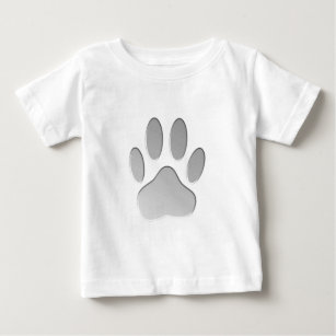 Metal-Look Dog Paw Print Baby T-Shirt