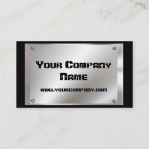 Metal Look Plate With Screws Business Cards