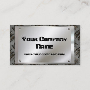 Metal Look Plate With Screws Business Cards