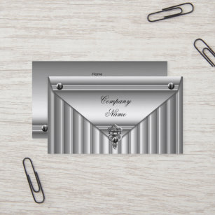 Metal Look White Silver Elegant Profile Business Card