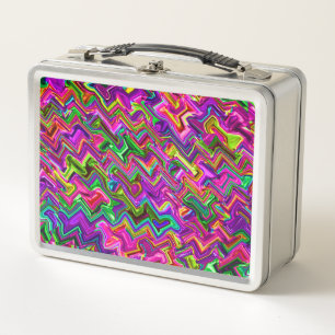 Metal Lunchbox - Colourful Zigzag #2