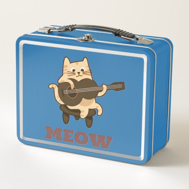 Metal Lunchbox Funny Meow Kitty Lover  (Front)