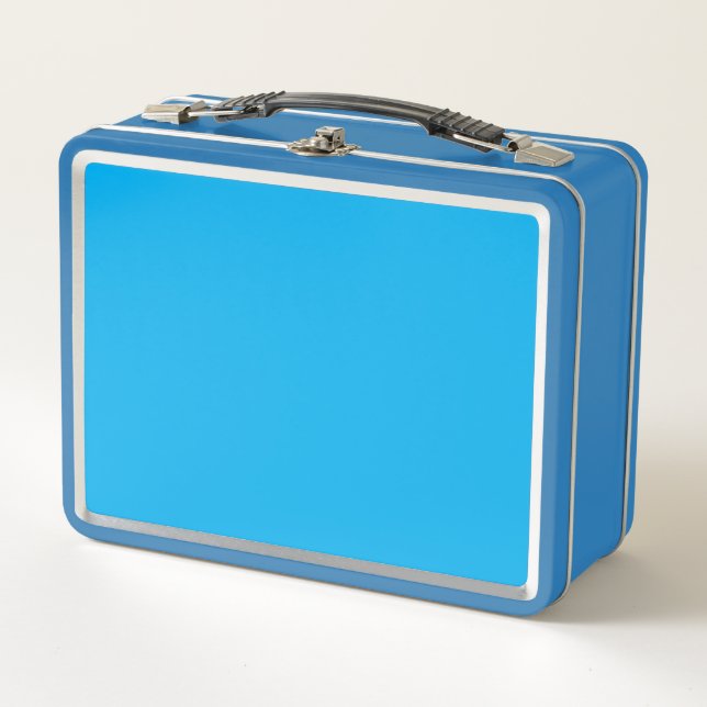 Metal Lunchbox | Light Blue | Classic | Durable (Front)