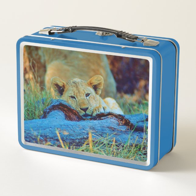 Metal Lunchbox lion cub (Back)