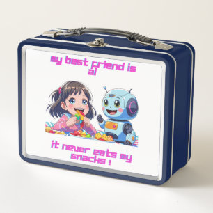 Metal Lunchbox-"My Best Friend is AI Metal Lunch B Box