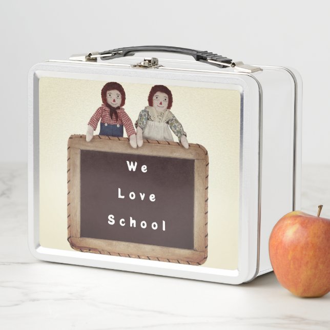 Metal Lunchbox Raggedy Ann & Andy We Love School (In Situ)