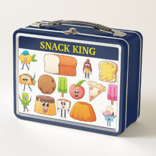 Metal Lunchbox-SNACK KING Kids Lunch Box – Cartoon