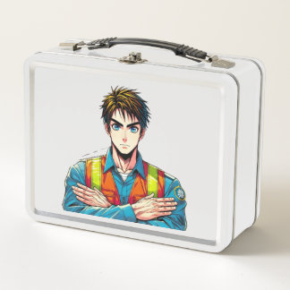 Metal Lunchbox with manga security expert