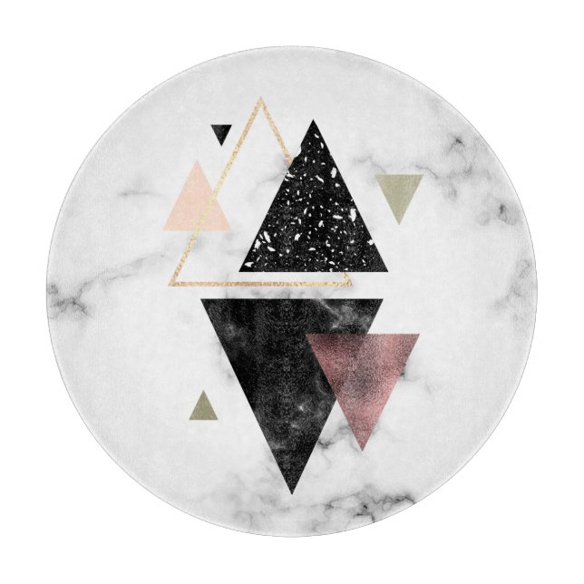 Metal Marble Geometric Design Cutting Board (Front)