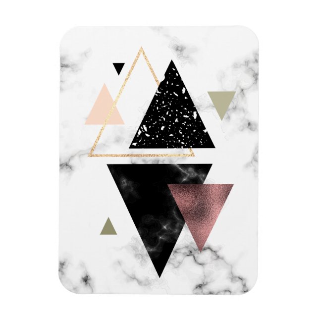 Metal Marble Geometric Design Magnet (Vertical)