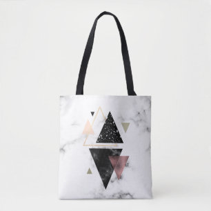 Metal Marble Geometric Design Tote Bag
