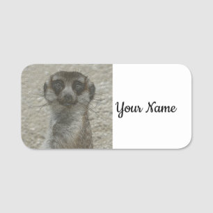 metal meerkat name tag