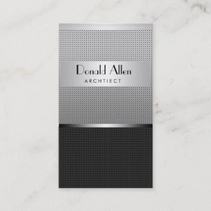 Metal Modern Elegant Black Architect Business Card