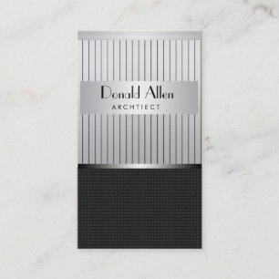Metal Modern Elegant Black Consultant Business Card