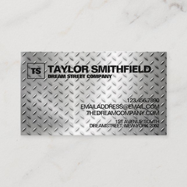 Metal Modern Professional Business Card (Front)