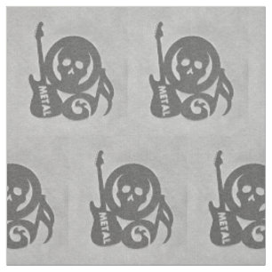 Metal Music Guitar and Skull Fabric