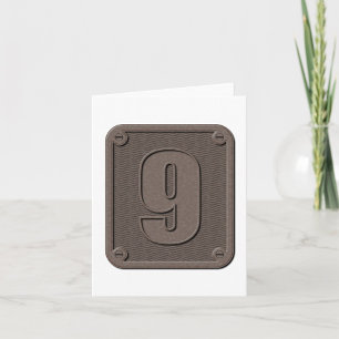 Metal Number Nine Note Cards