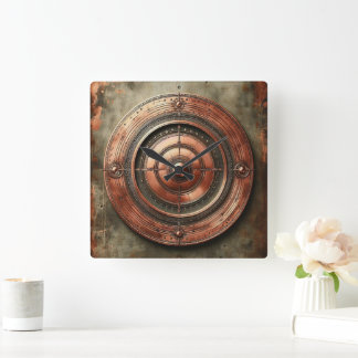 metal object square wall clock