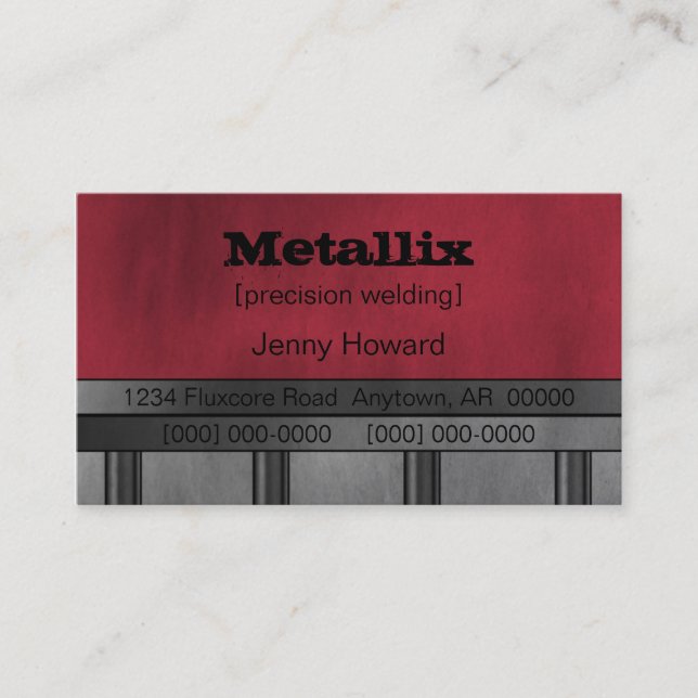 Metal Pipe Underground Business Card, Magenta Business Card (Front)