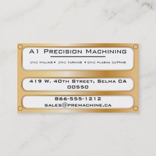 Metal Plate and Rivets - Brass Business Card