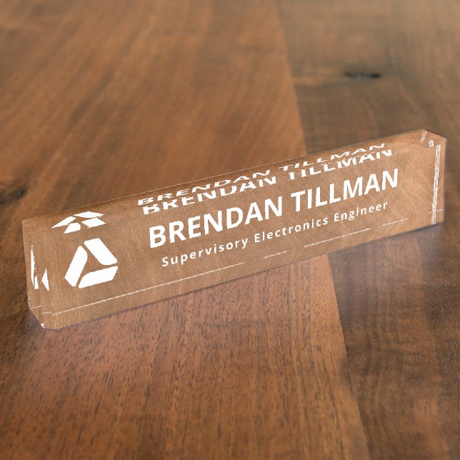 Metal Plate Professional Logo Desk Sign (Side)