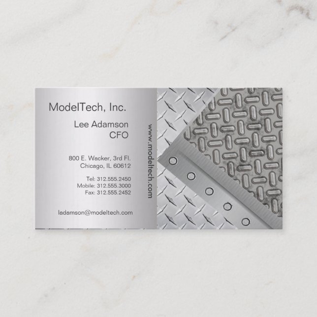 metal plates business card (Front)