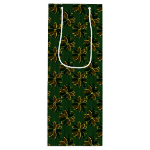 Metal Poinsettia Flowers-12-Green-Gold-W GIFT BAG