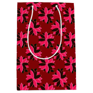 Metal Poinsettia Flowers-15-Pink-Red-GIFT BAG M