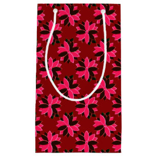 Metal Poinsettia Flowers-15-Pink-Red-GIFT BAG S