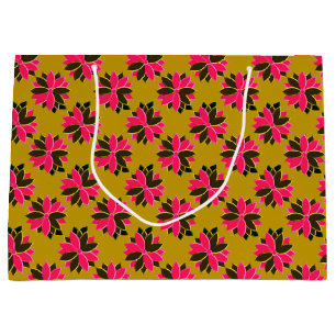 Metal Poinsettia Flowers-18-Pink-Gold-GIFT BAG L